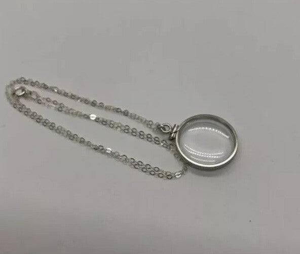 Empty Shaker locket back to back view locket Sterling Silver with chain, 20 mm