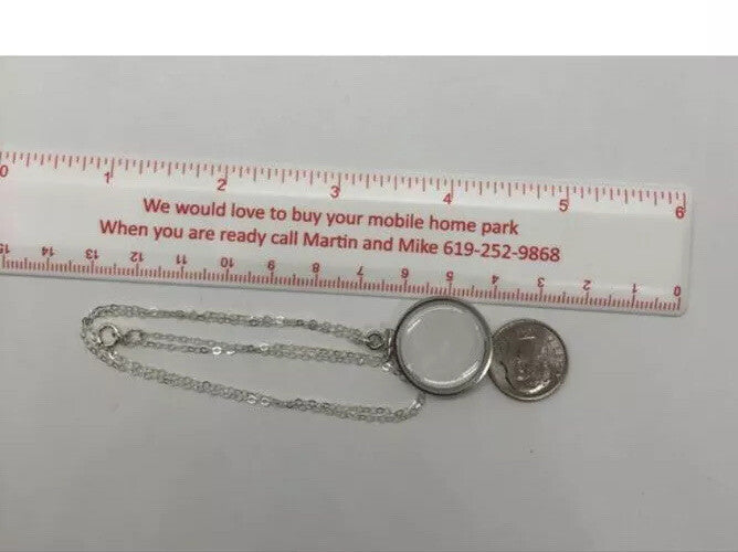 Empty Shaker locket back to back view locket Sterling Silver with chain, 20 mm