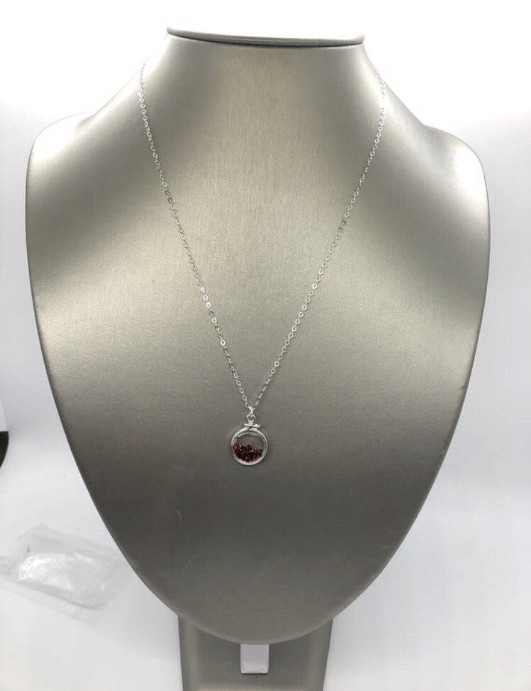 Empty Shaker locket back to back view locket Sterling Silver with chain, 12.5 mm