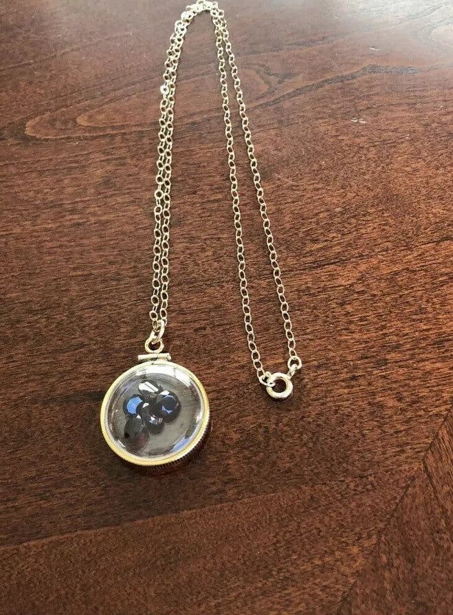 20mm Vintage 12k gold filled Shaker locket with five floating genuine Garnets