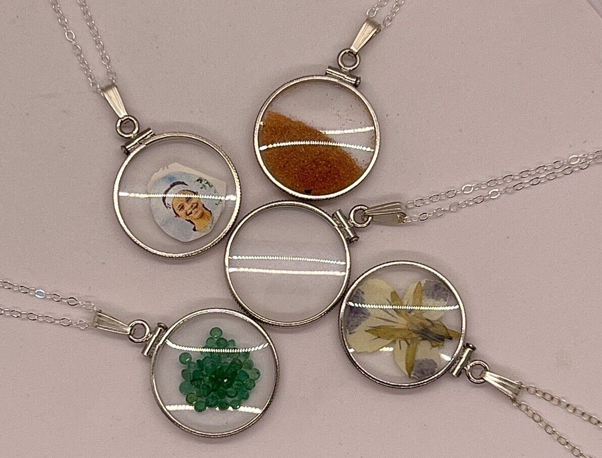 Sterling silver 20mm Empty Glass Shaker locket, free tool