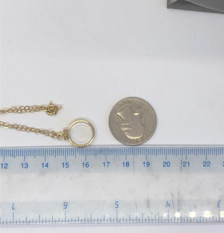 Empty Shaker locket 12.5mn , 14k gold filled with chain, free tool