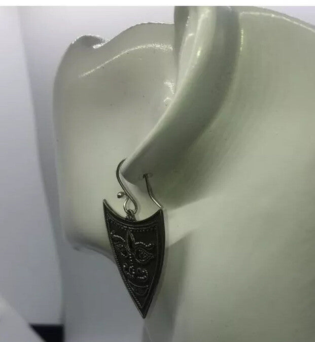 Handmade Sterling silver Dangle Earrings Indonesia, Vintage old stock, Beautiful