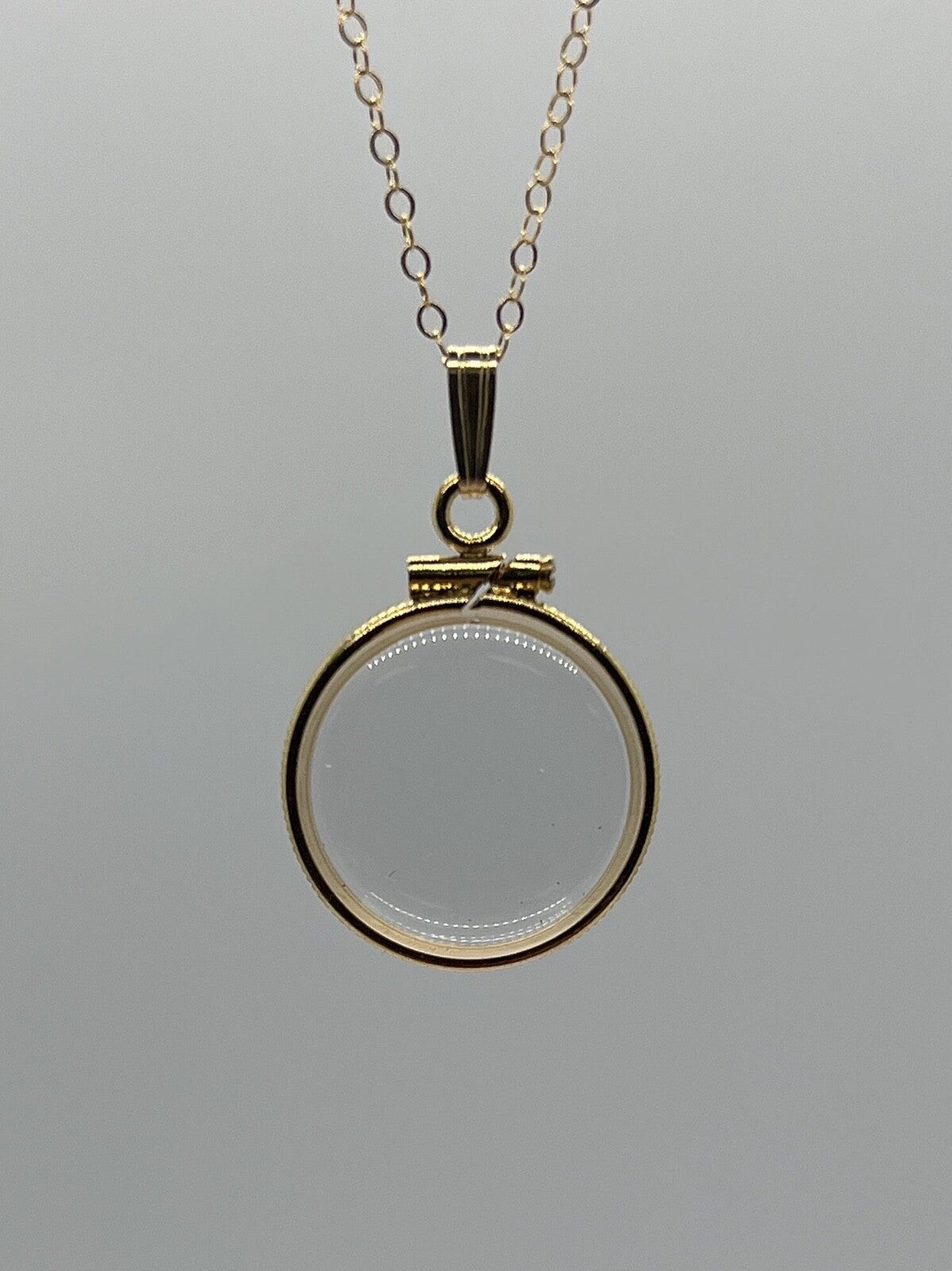 Empty Customizable Nickel Size 14k gold filled Lucite Shaker locket, Lucite