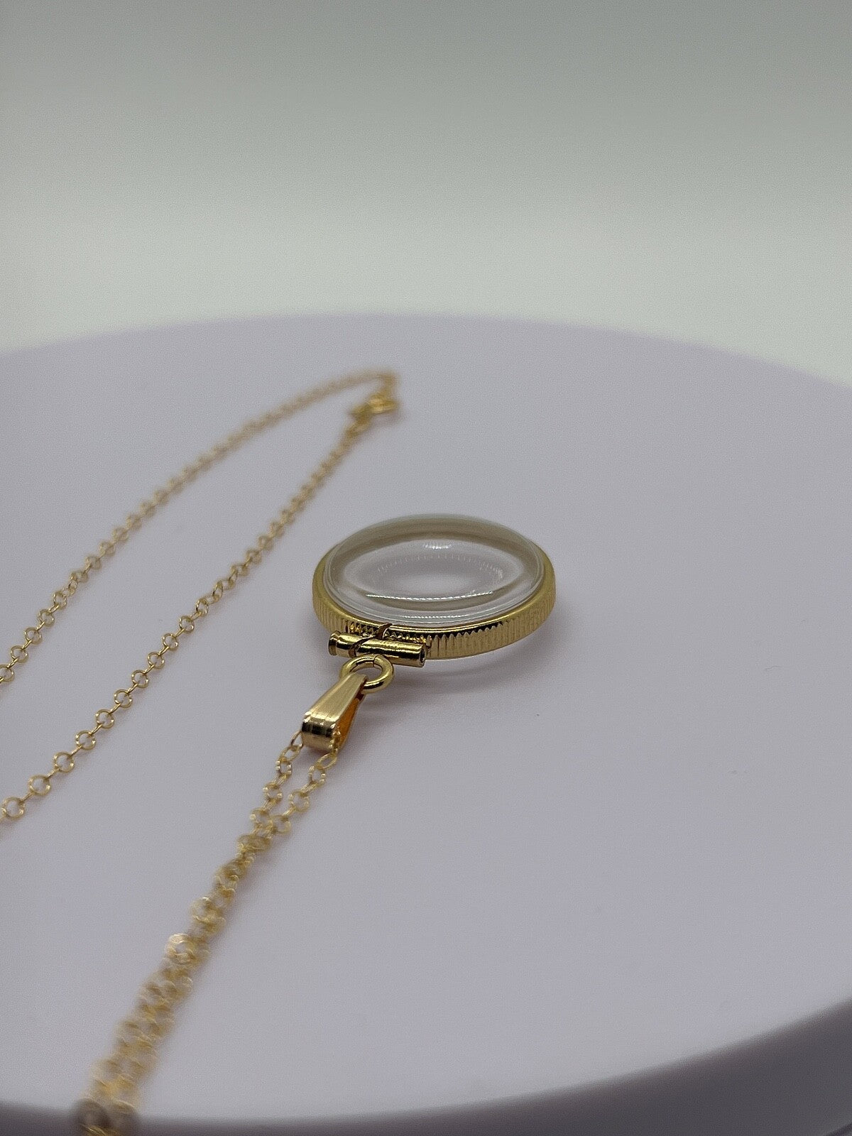 Empty Customizable Nickel Size 14k gold filled Lucite Shaker locket, Lucite