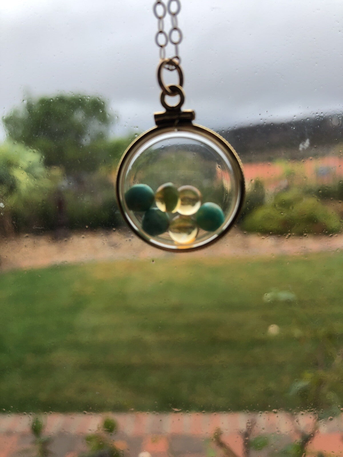 Vintage 12k gold filled Shaker locket with beautiful mix citrine and turquoise