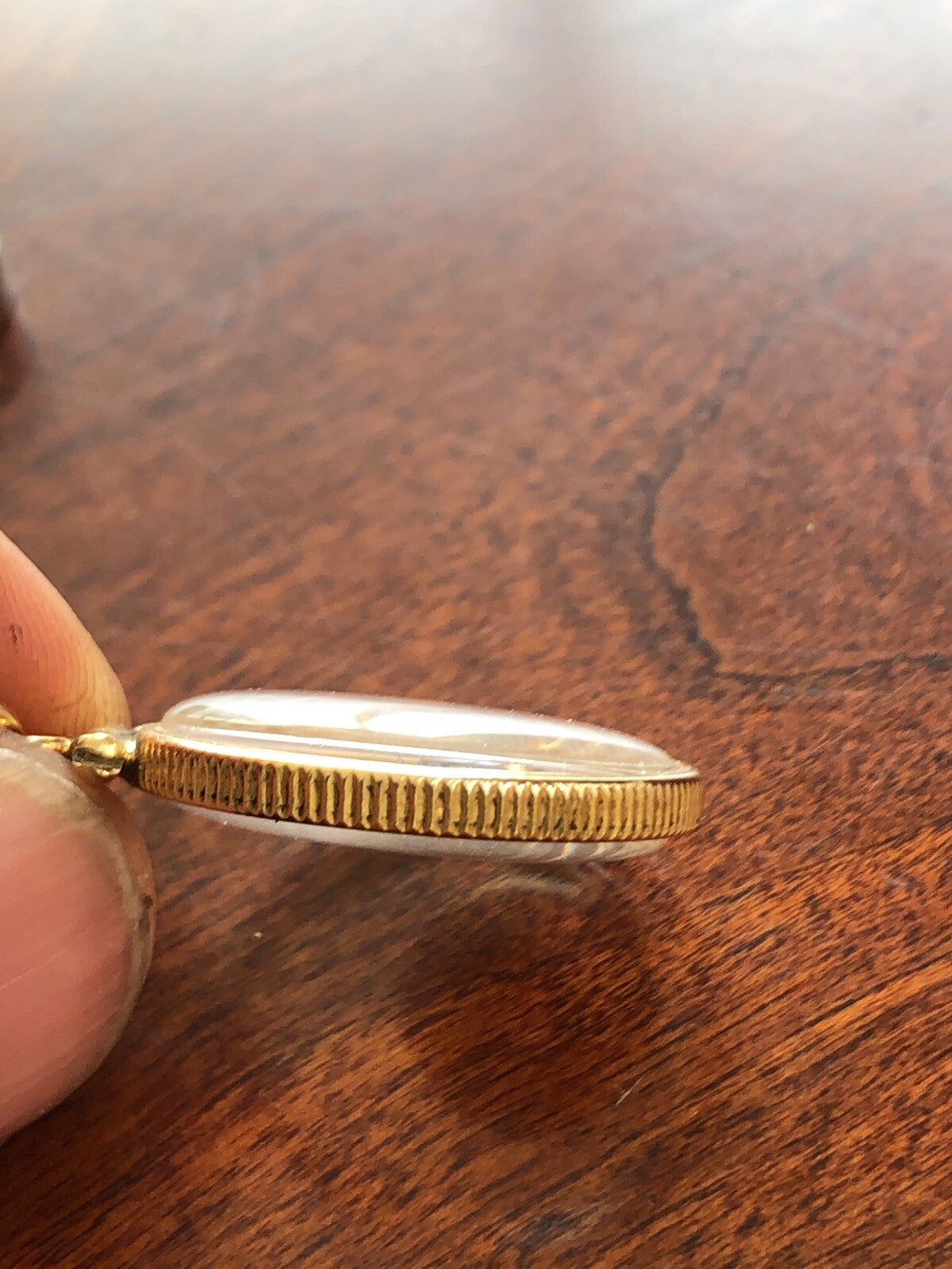 40 cal bullet necklace with 5 mm Garnet, Vintage 12k gold filled locket