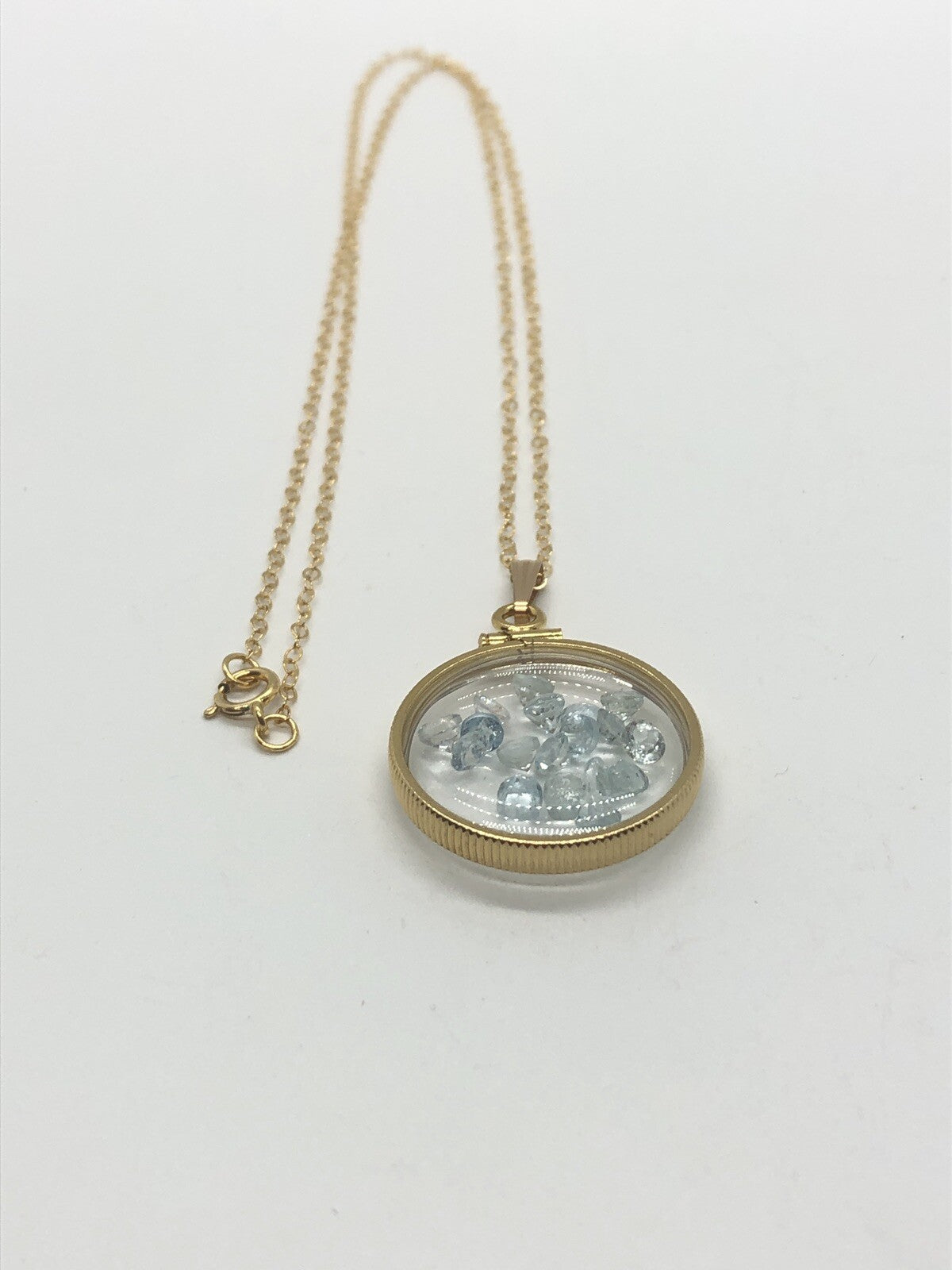 Handmade Aquamarine Shaker Locket 14k GF or Silver, Custom for Mother’s Day