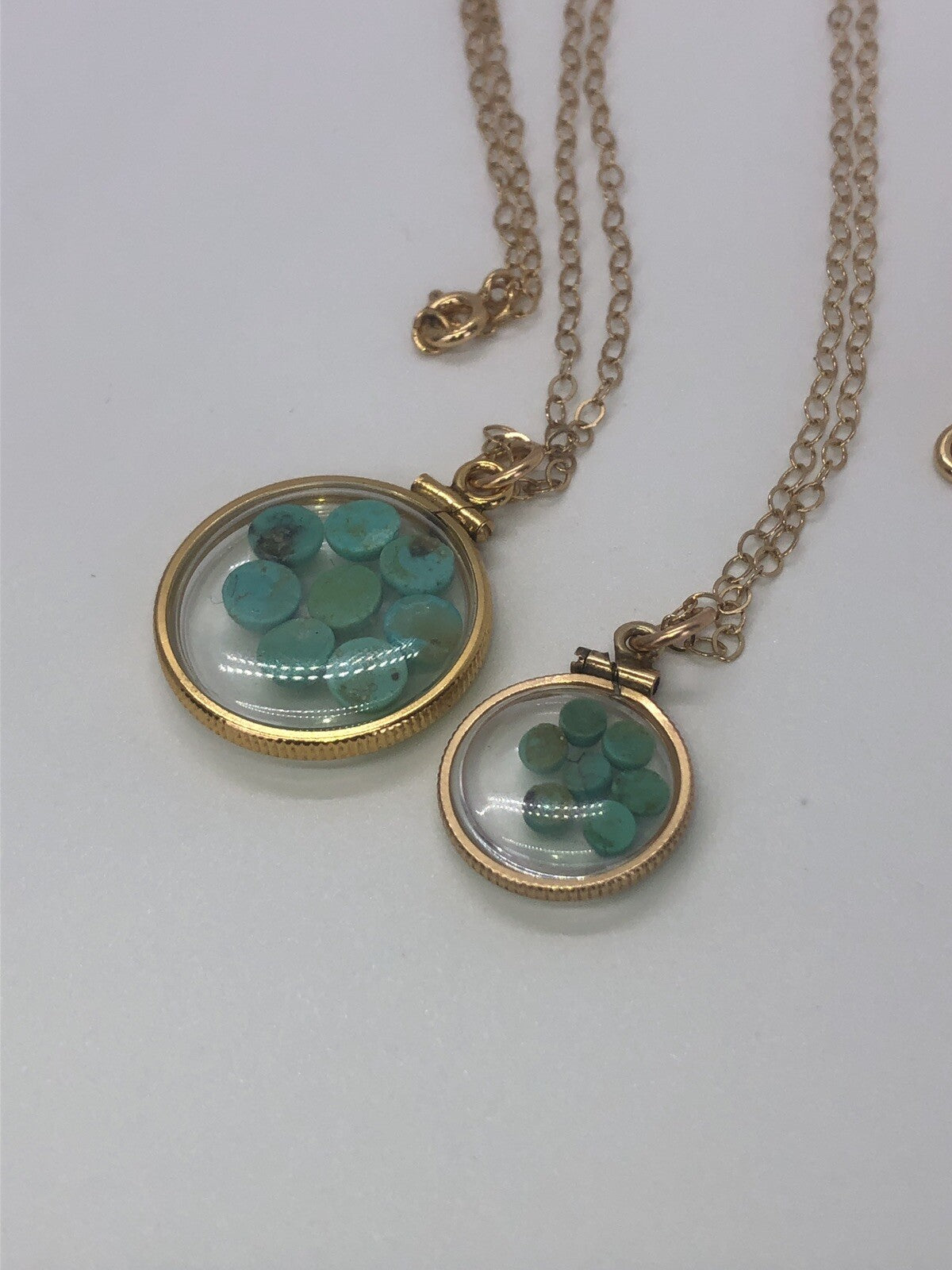 Vintage 12k gold filled Shaker Locket with Beautiful Turquoise Cabochons