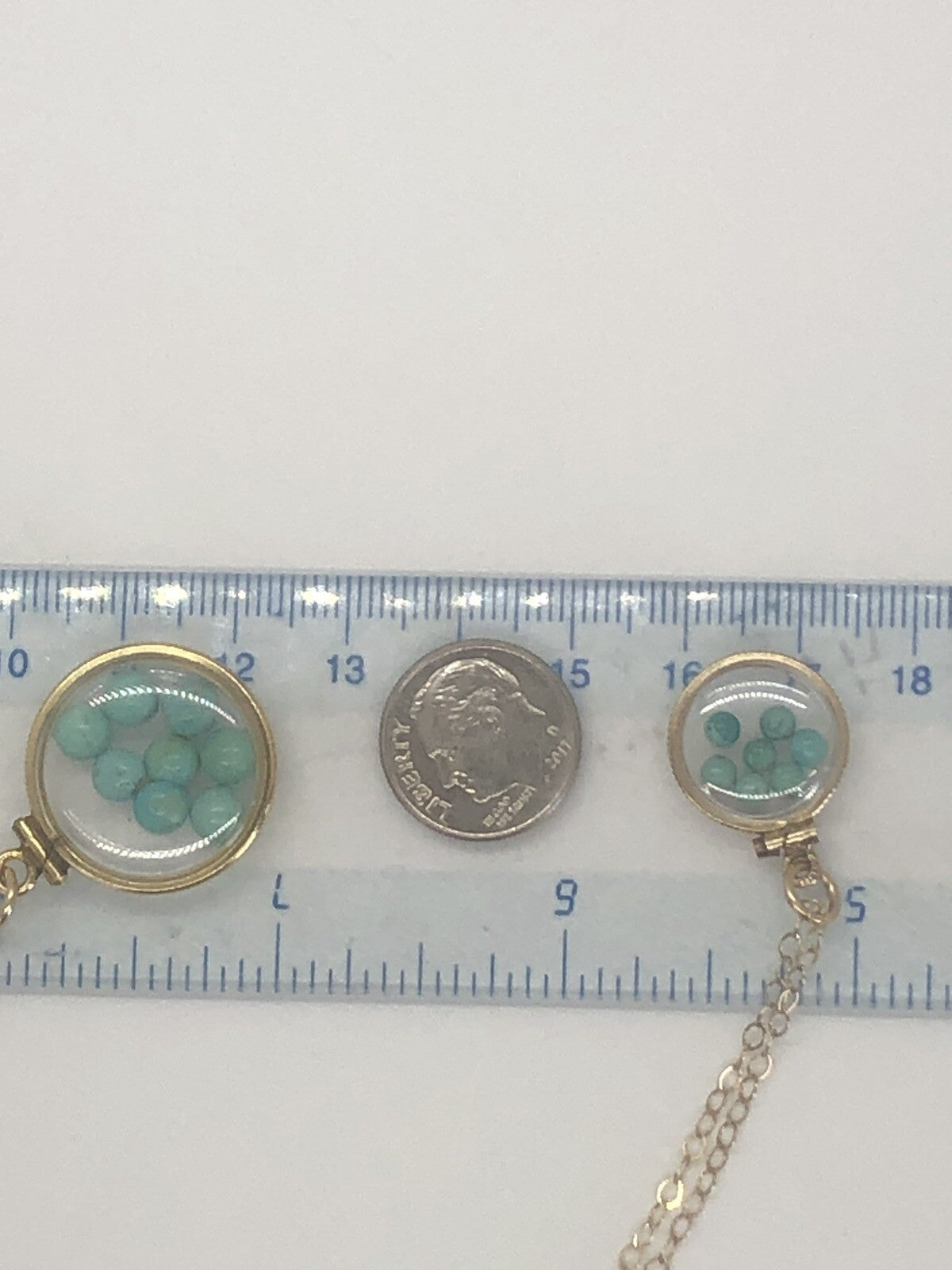 Vintage 12k gold filled Shaker Locket with Beautiful Turquoise Cabochons