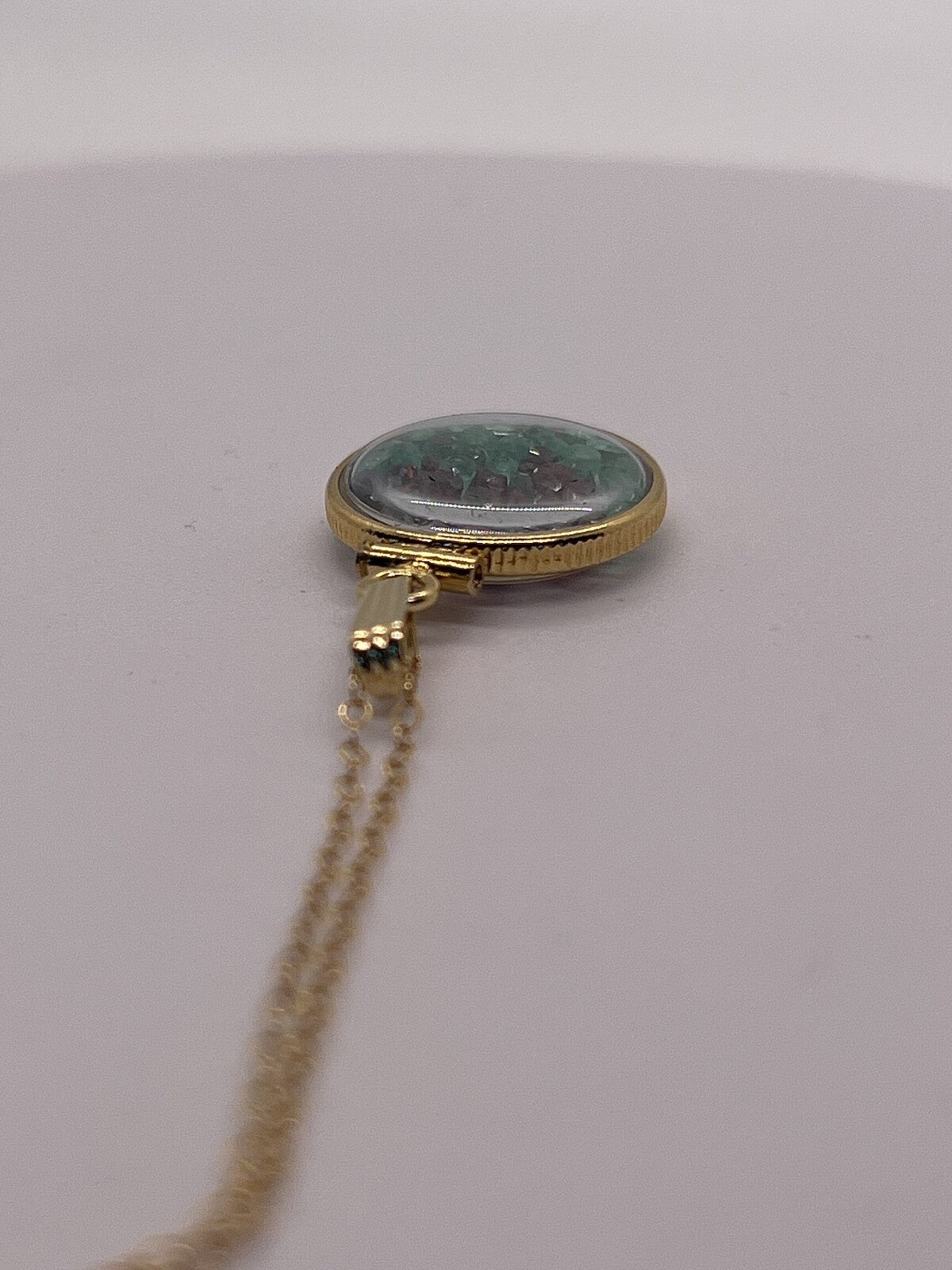 Handmade 14k Solid Gold Emerald, Garnet, Sapphire Shaker Locket , Artistic