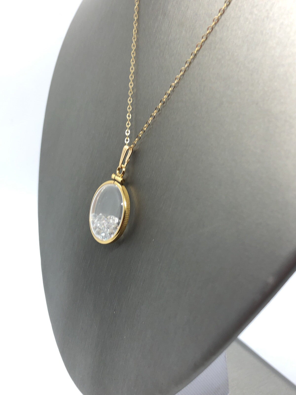 Handmade White Topaz Shaker Locket 14k GF W/ beautiful April Birthstone 2.7 CTW