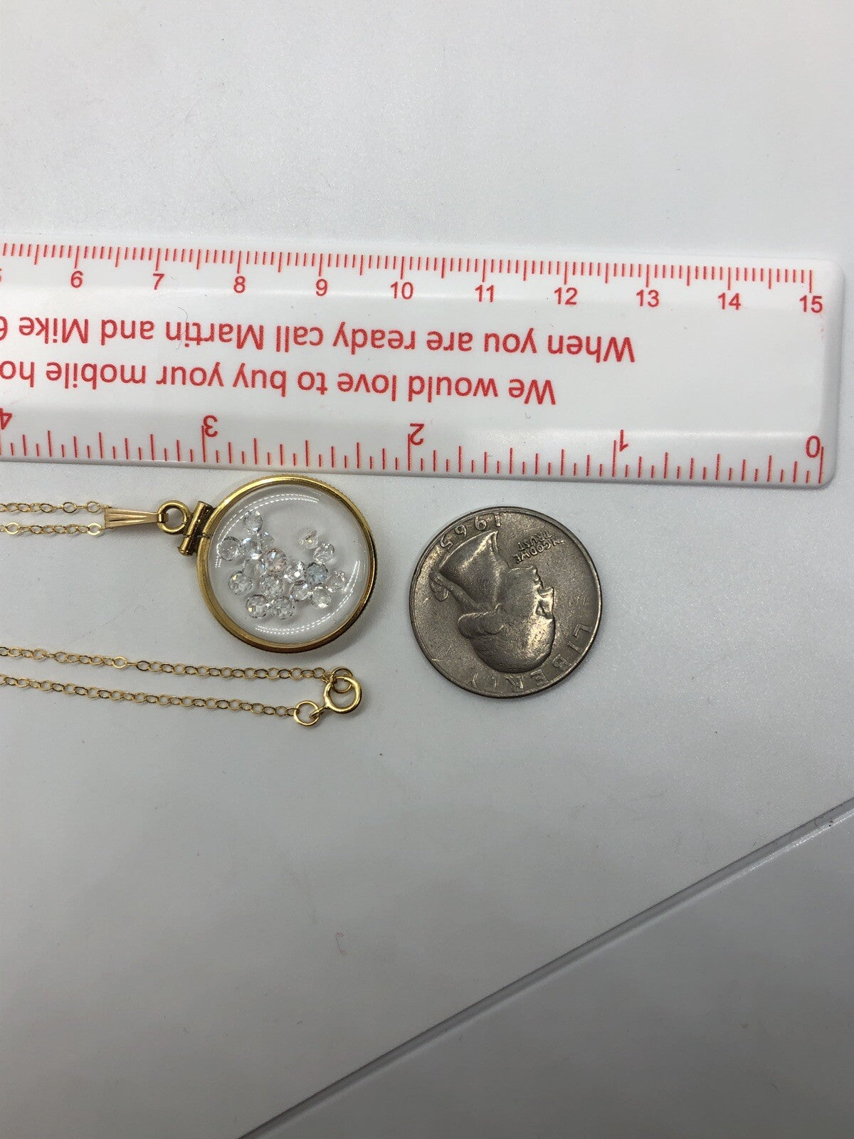 Handmade White Topaz Shaker Locket 14k GF W/ beautiful April Birthstone 2.7 CTW