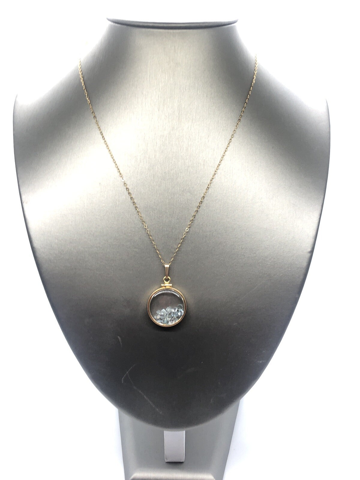 Handmade Aquamarine Shaker Locket 14k GF or Silver, Custom for Mother’s Day