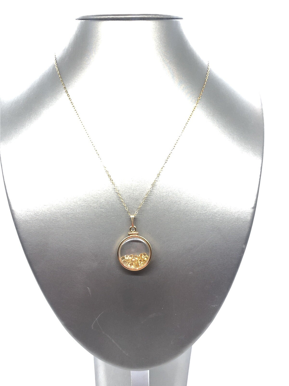 Handmade Citrine Shaker Locket 14k GF with beautiful November Birthstone 2 CTW