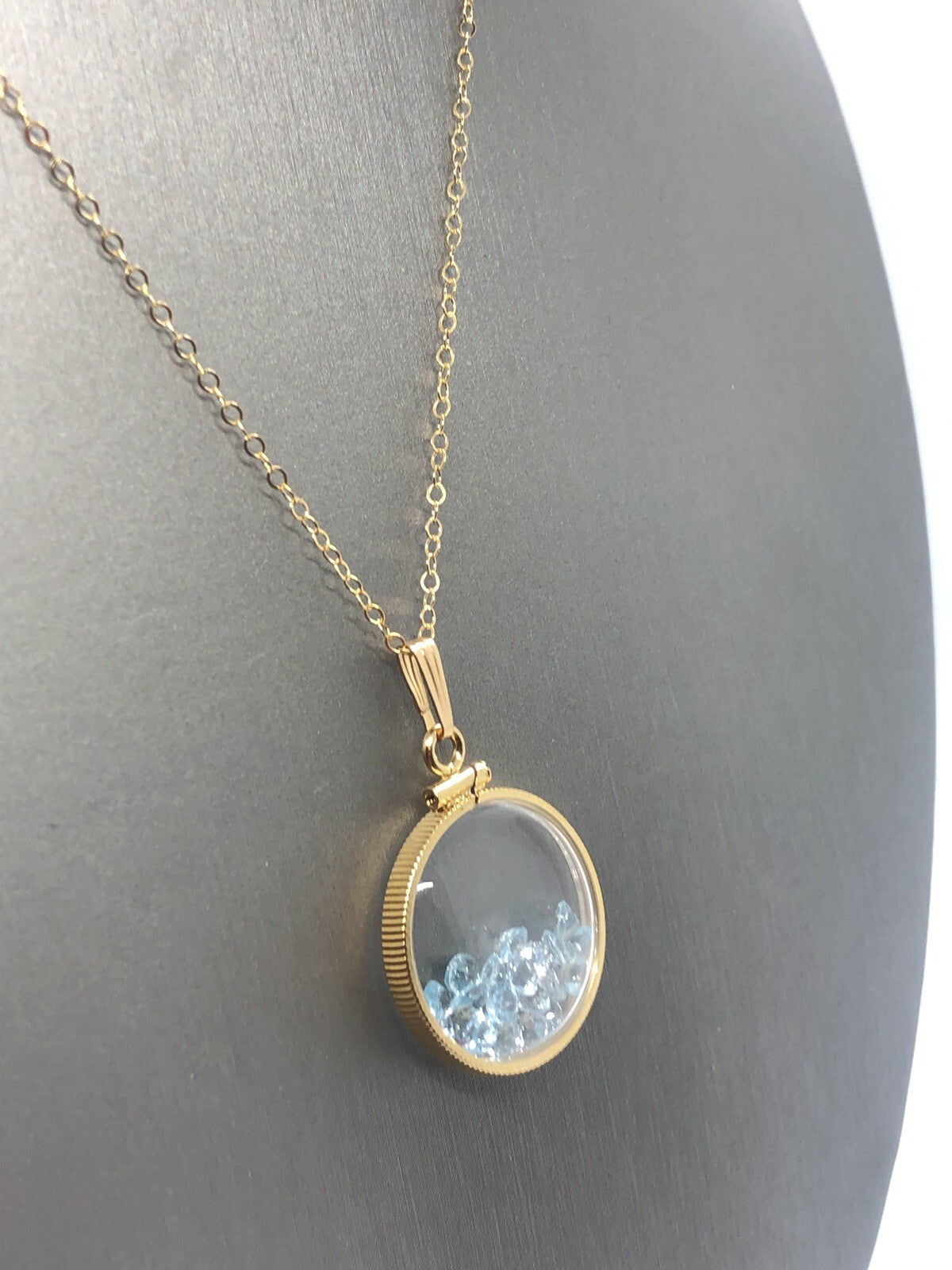Handmade Topaz Shaker Locket 14k GF or Sterling Silver, Custom 4 Mother’s Day
