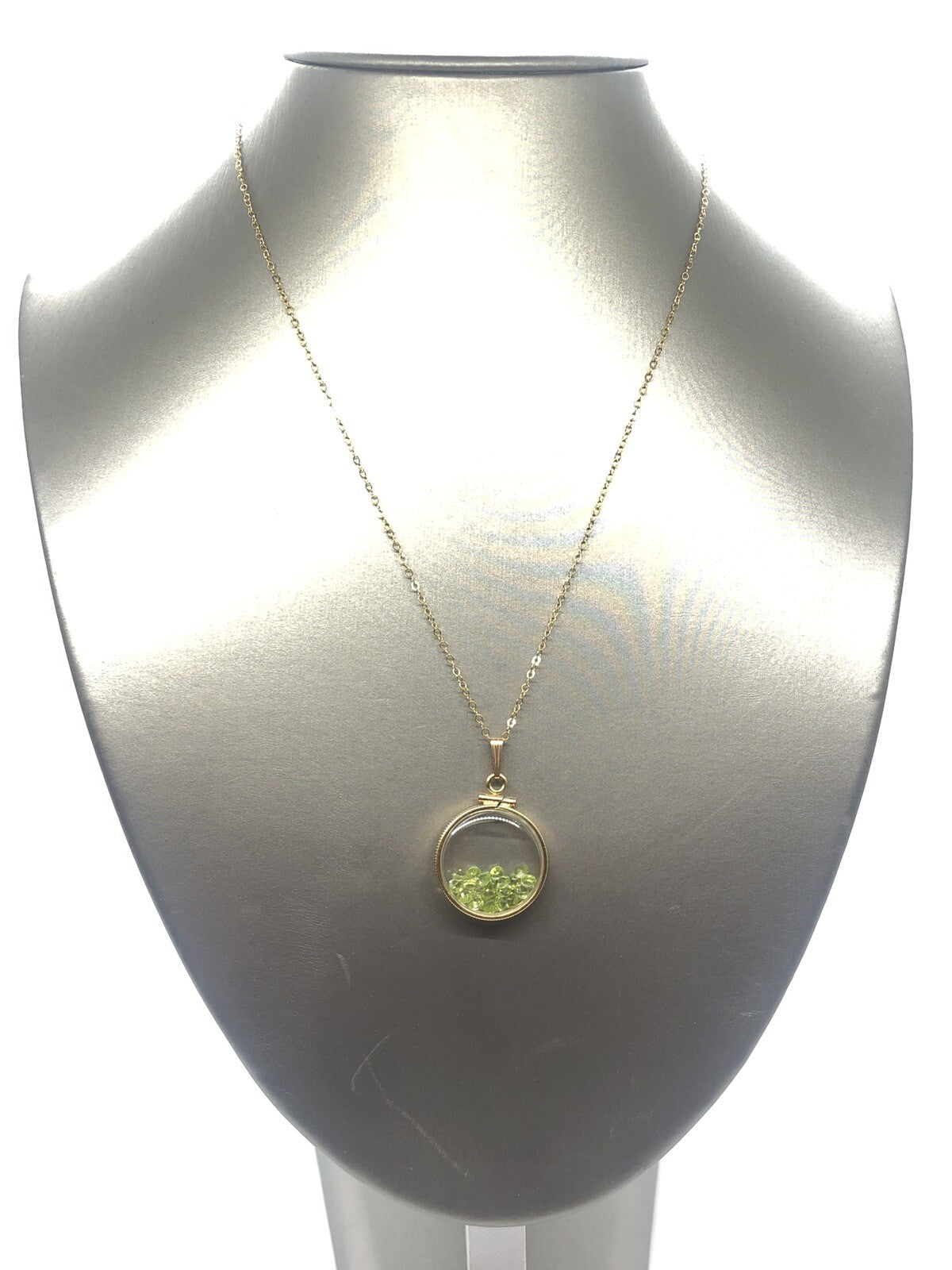 Handmade Peridot Shaker Locket 14k GF or Sterling Silver, Custom Mother’s Day