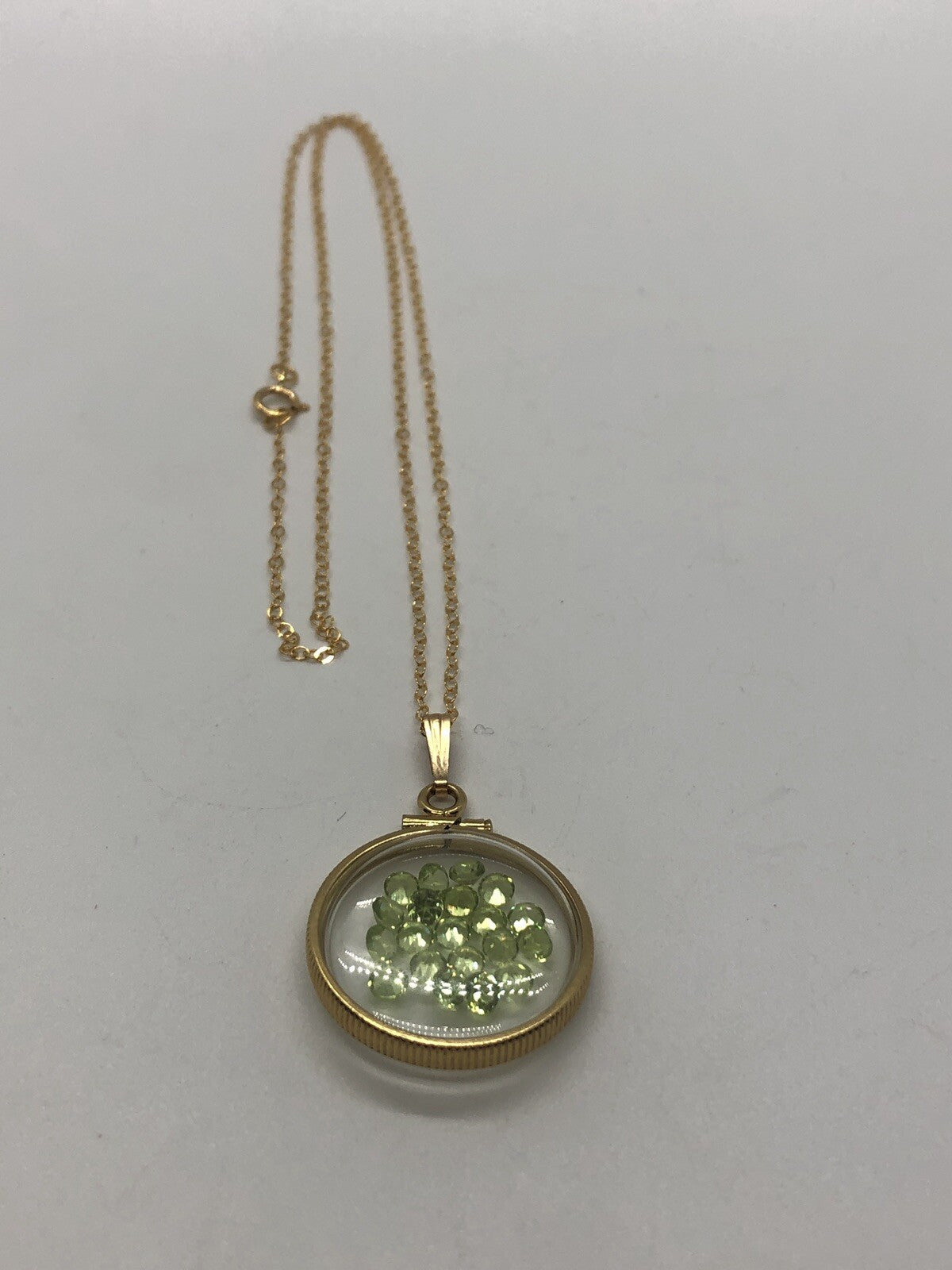 Handmade Peridot Shaker Locket 14k GF or Sterling Silver, Custom Mother’s Day