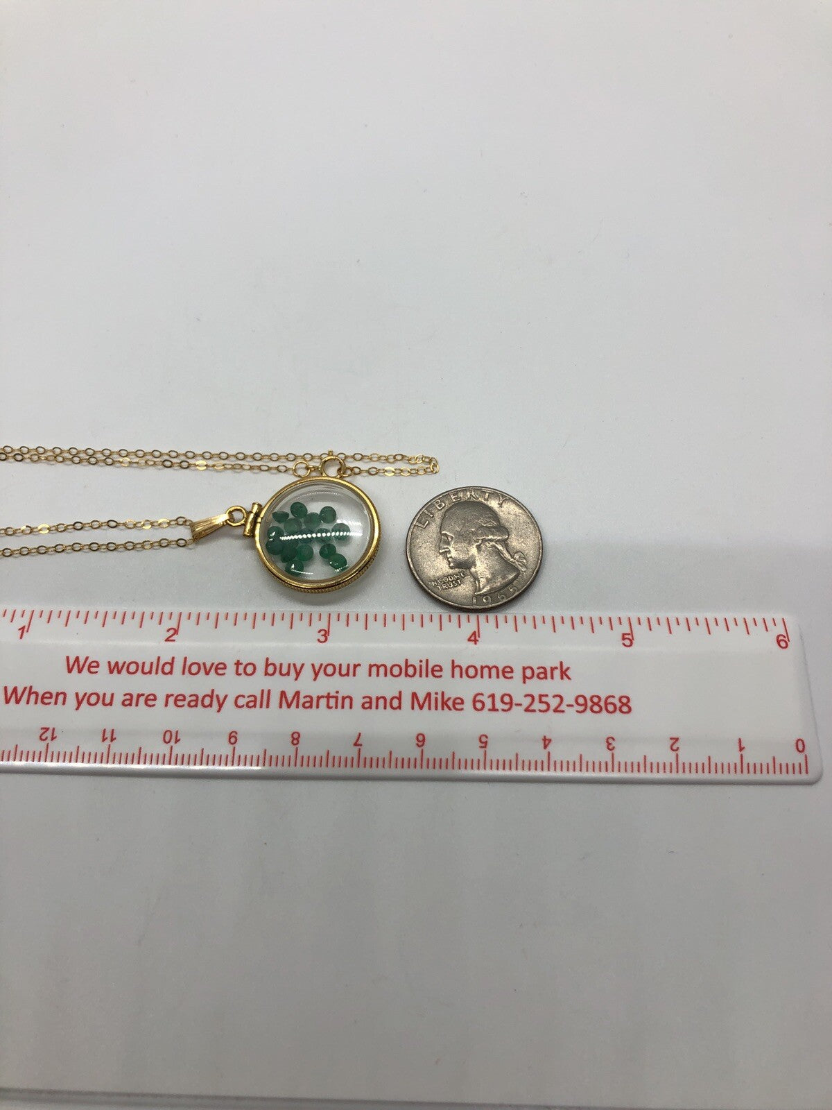 Handmade Emerald Shaker Locket 14k GF or Sterling Silver, Custom 4 Mother’s Day