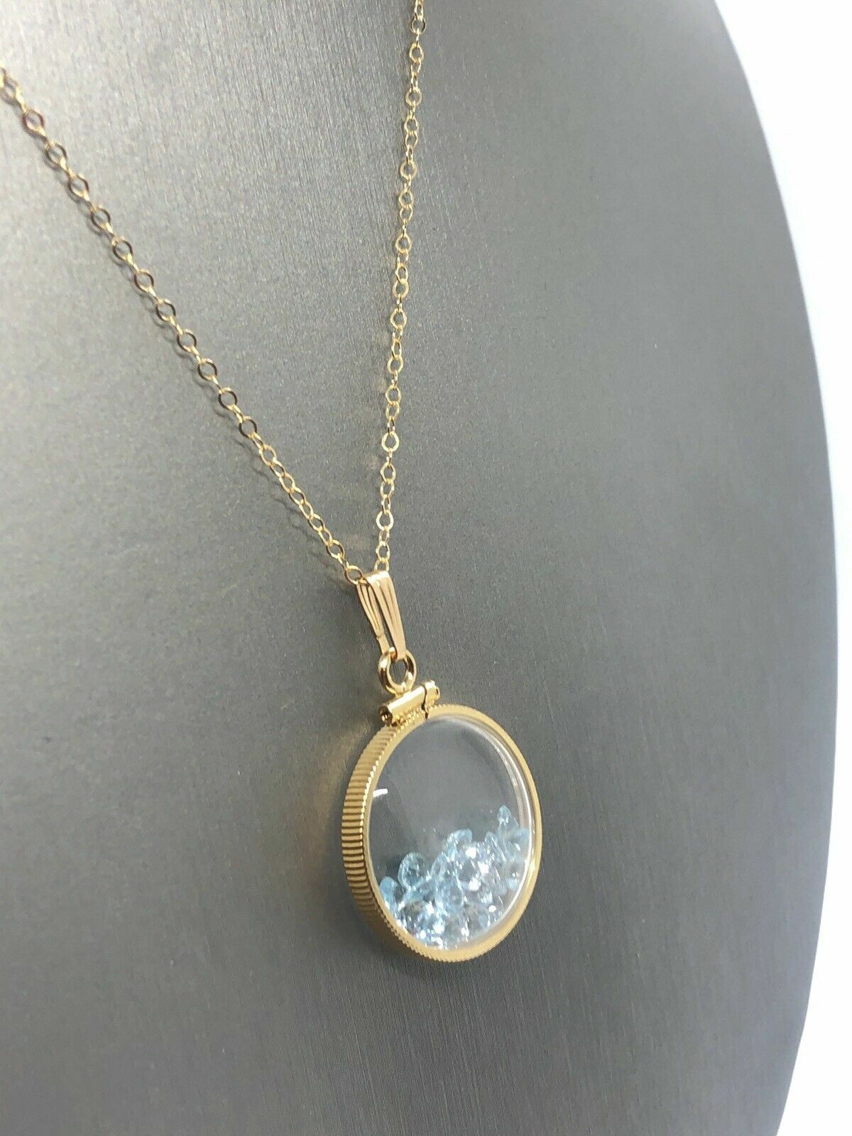 Handmade Topaz Shaker Locket 14k GF or Sterling Silver, Custom 4 Mother’s Day