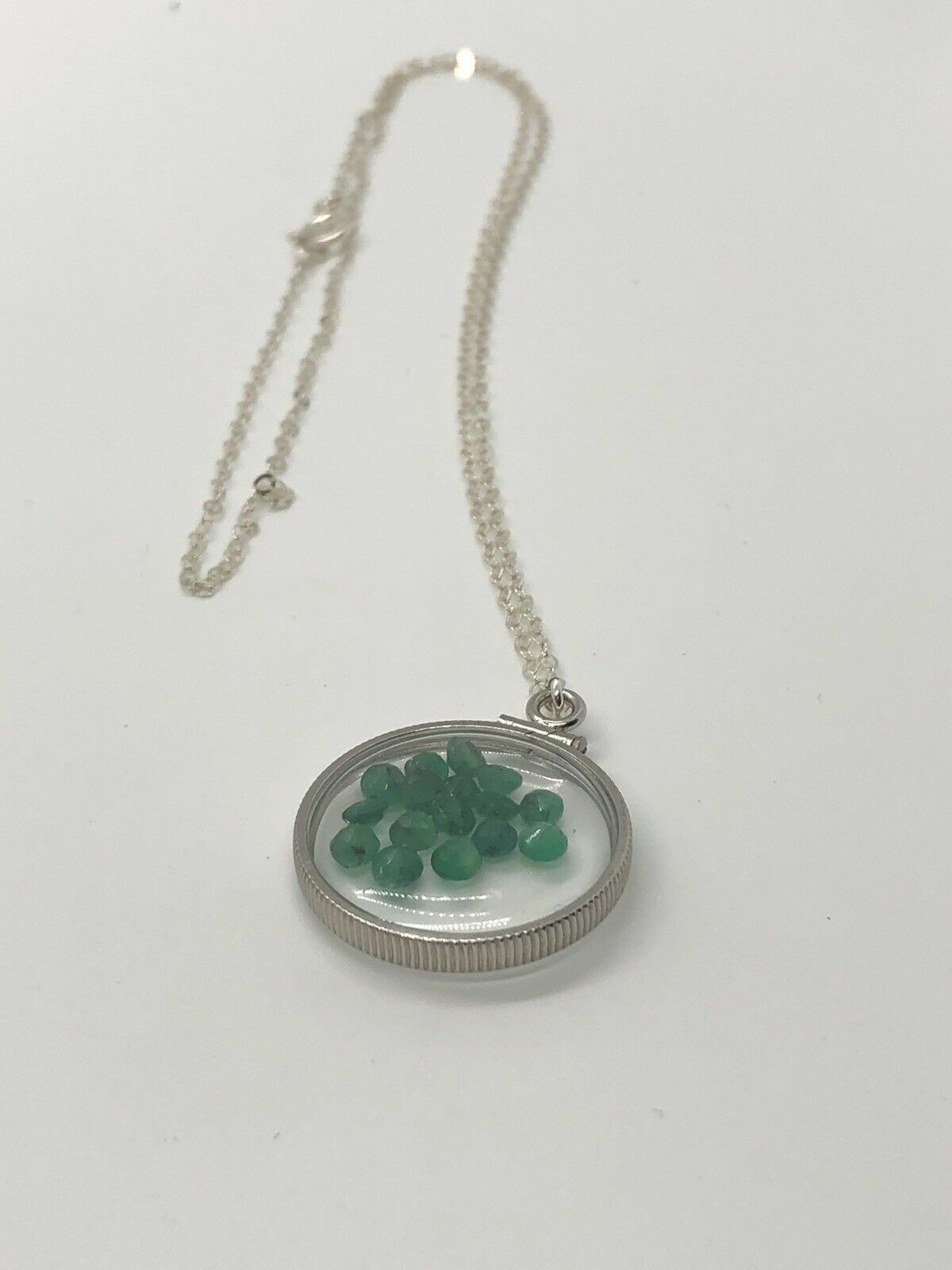 Handmade Emerald Shaker Locket 14k GF or Sterling Silver, Custom 4 Mother’s Day