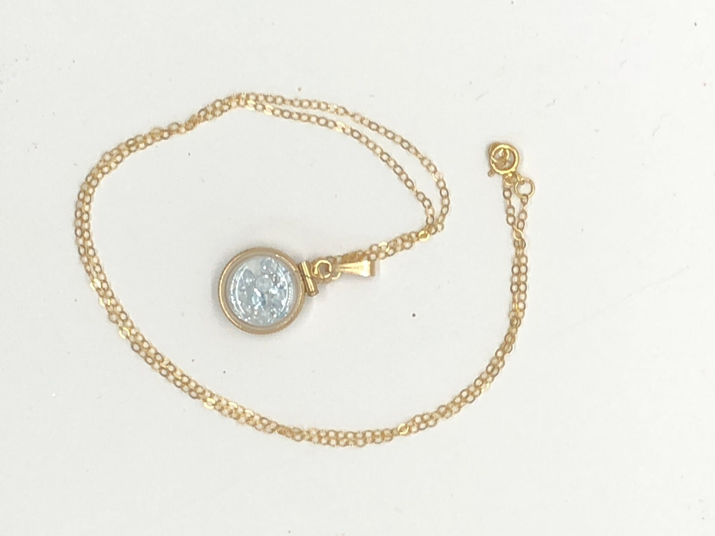 Handmade12.5 mm Aquamarine Shaker Locket 14k GF/ Silver,Custom for Mother’s Day