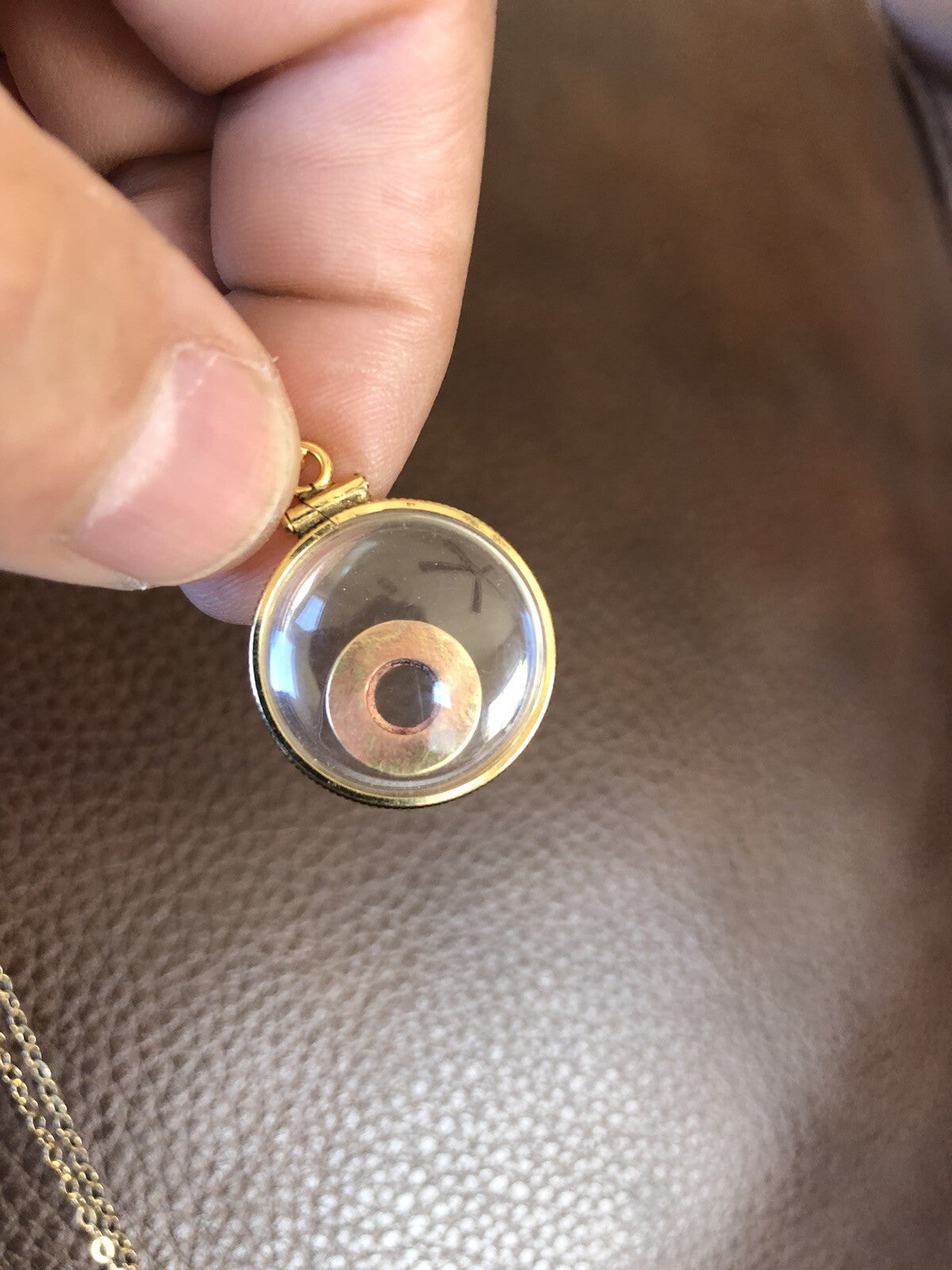 40 cal bullet necklace with floating amethyst Vintage 12k gold filled locket