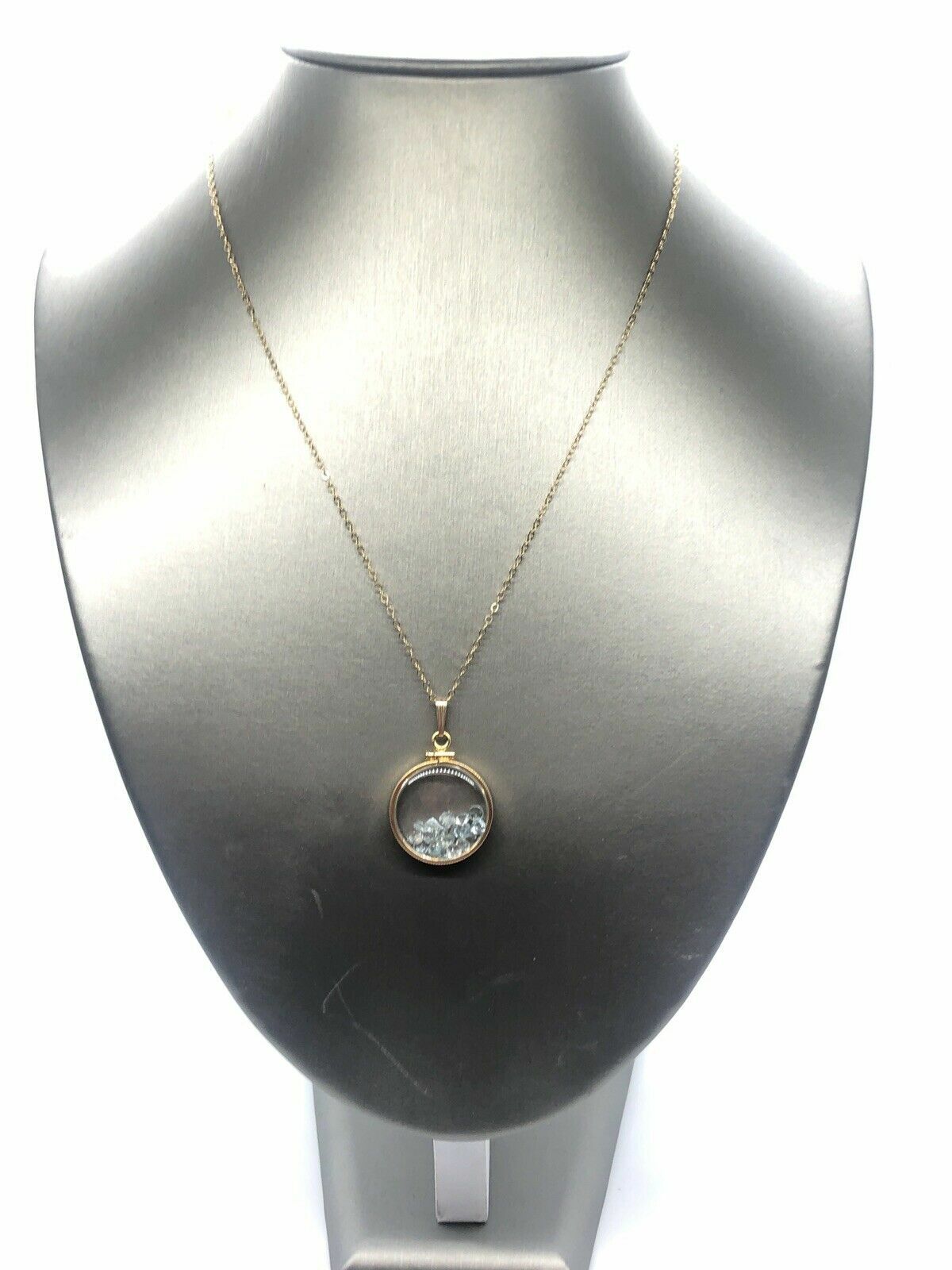 Handmade12.5 mm Aquamarine Shaker Locket 14k GF/ Silver,Custom for Mother’s Day