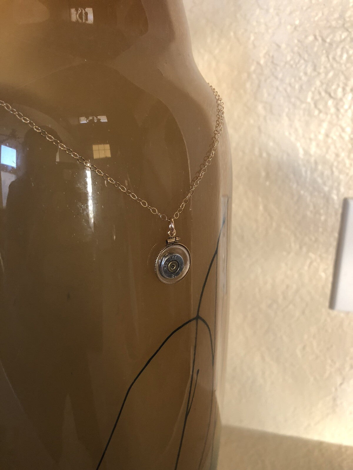223 bullet necklace,Vintage 12k gold filled locket
