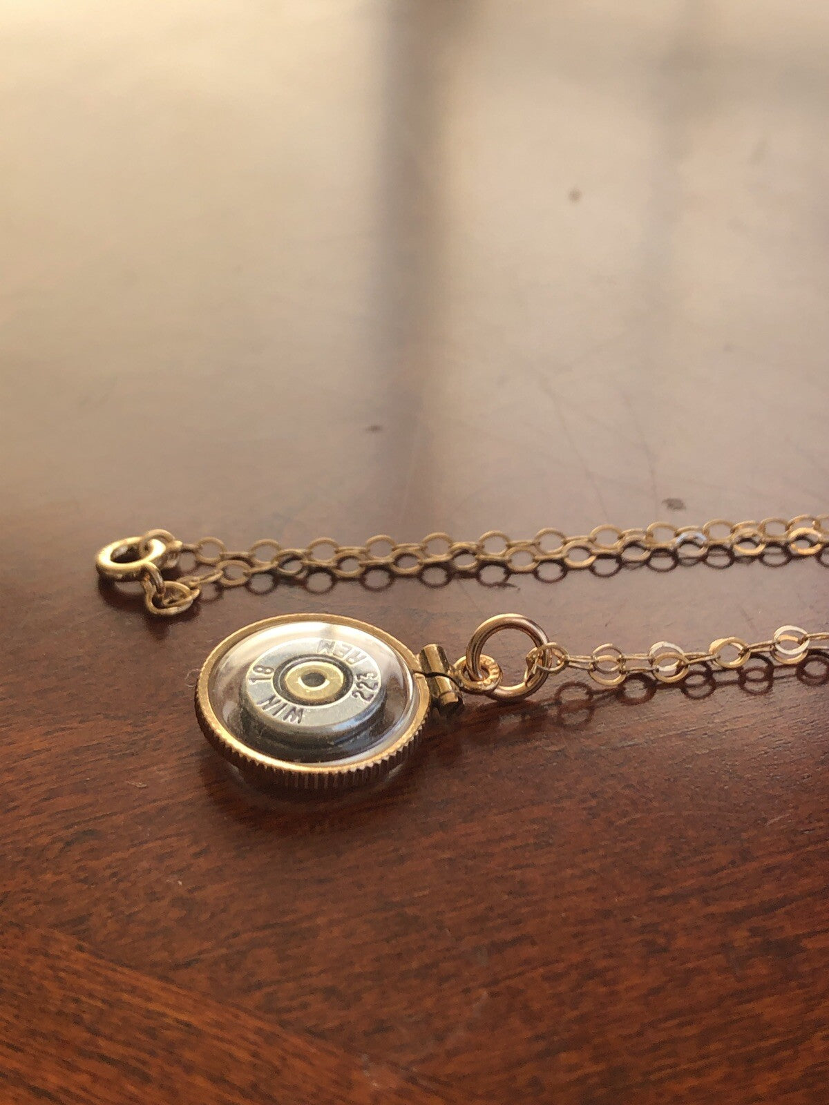 223 bullet necklace,Vintage 12k gold filled locket