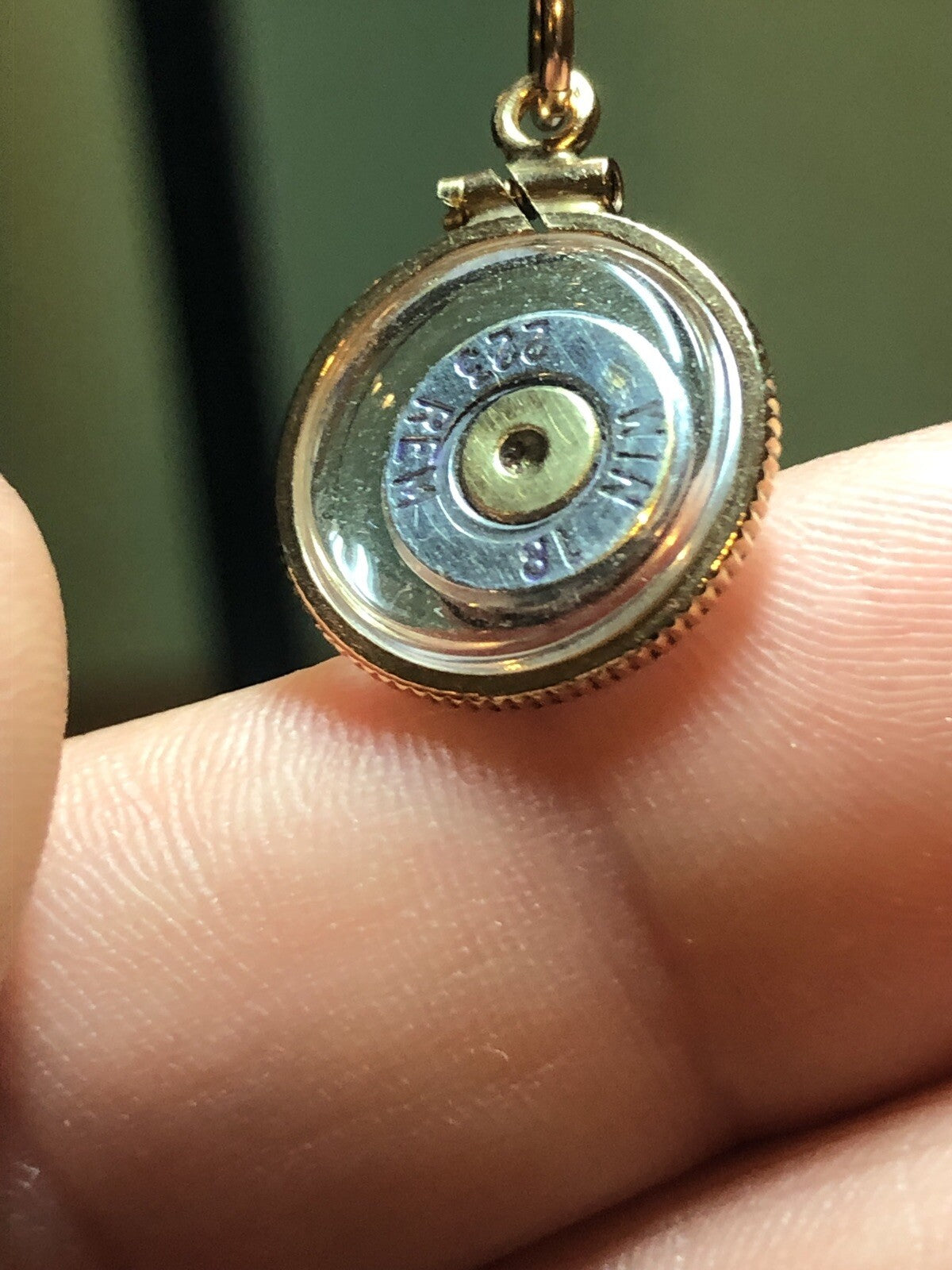 223 bullet necklace,Vintage 12k gold filled locket