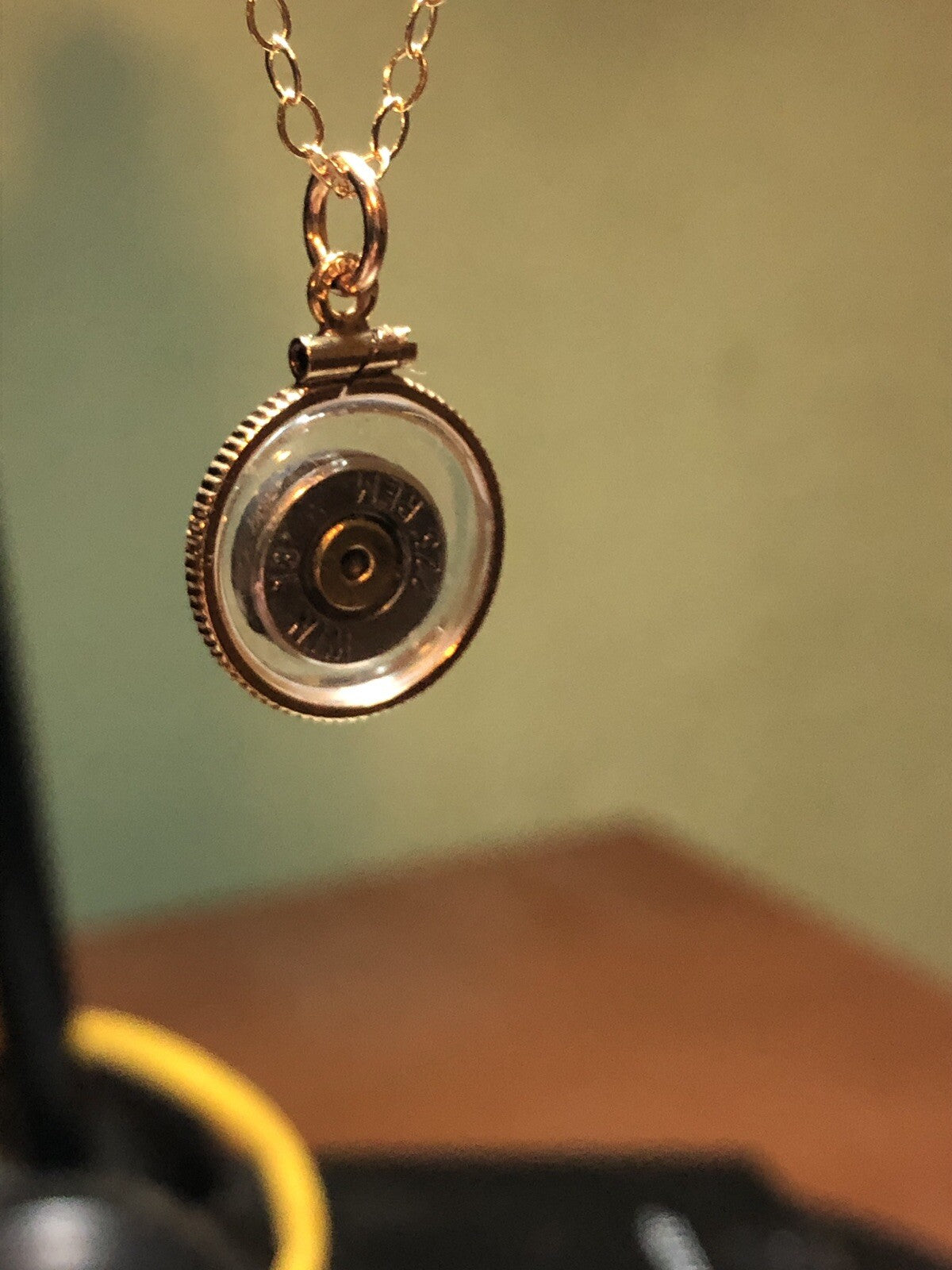 223 bullet necklace,Vintage 12k gold filled locket