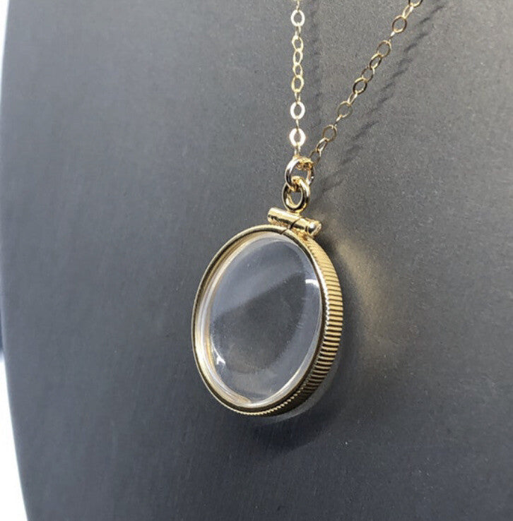 20mm 14k gold filled Shaker Locket, empty ready for gems, treasures, free tool