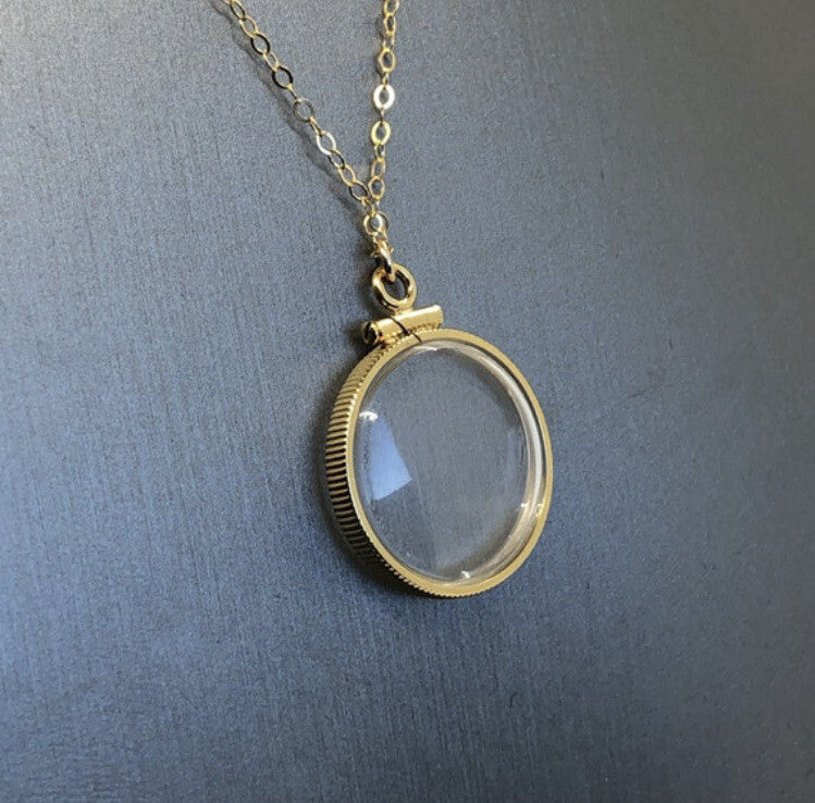 20mm 14k gold filled Shaker Locket, empty ready for gems, treasures, free tool