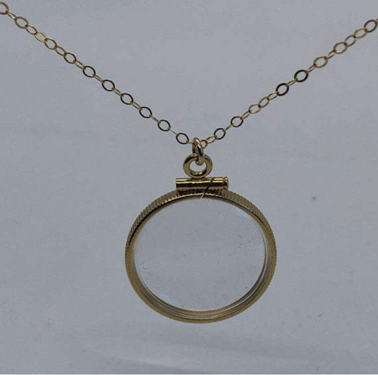 20mm 14k gold filled Shaker Locket, empty ready for gems, treasures, free tool