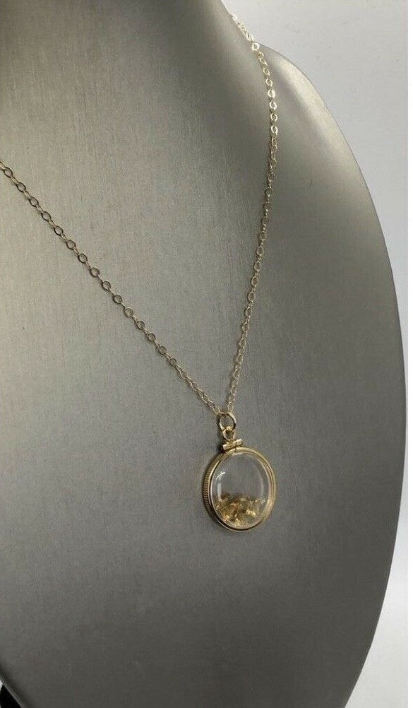 Vintage 12k gold filled shaker locket with 5 beautiful natural Citrine Gems