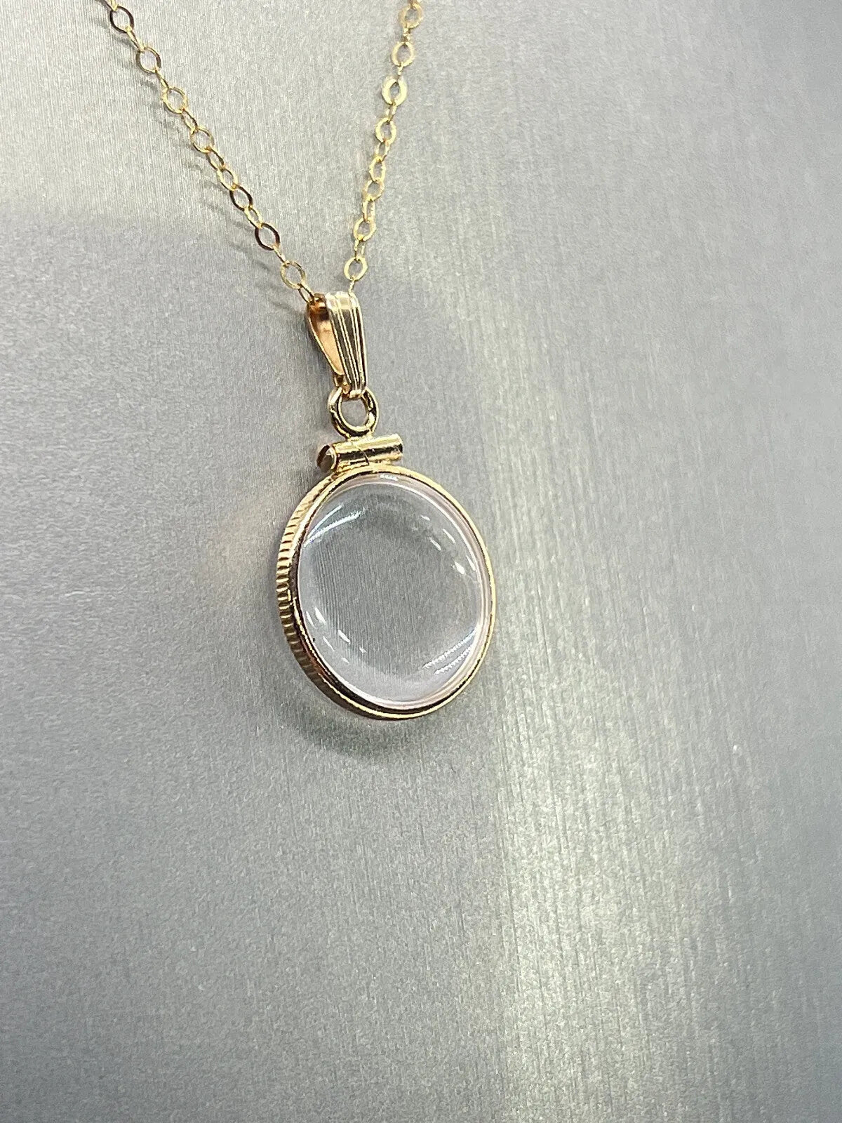 Handmade 16mm Empty Lucite Shaker Locket 14k Solid Gold with free screwdriver