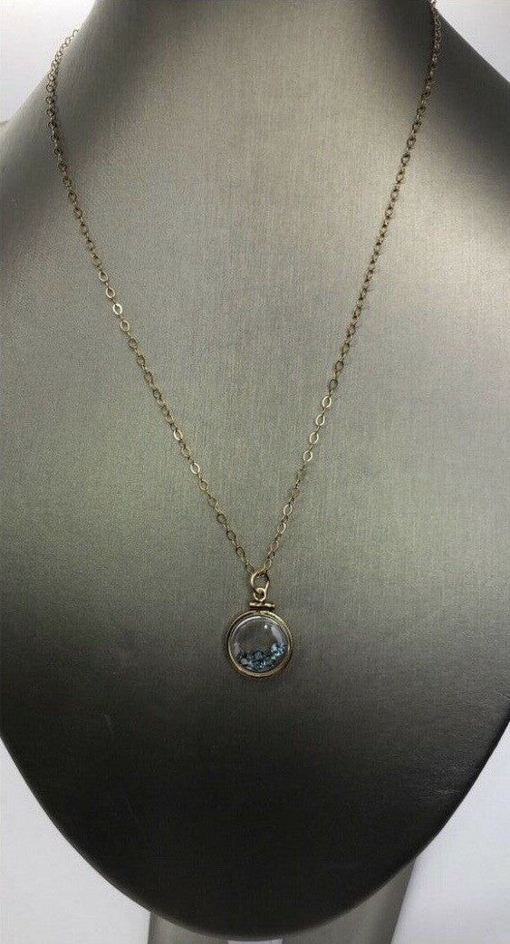 Vintage 12k gold filled shaker locket with five round cut 3mm Topaz gemstones