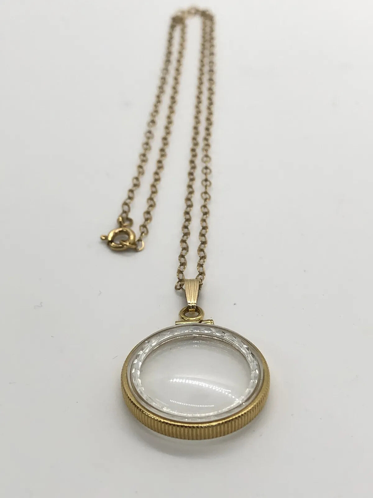 Empty Customizable 20mm 14k gold filled Lucite Shaker locket, diamond edge