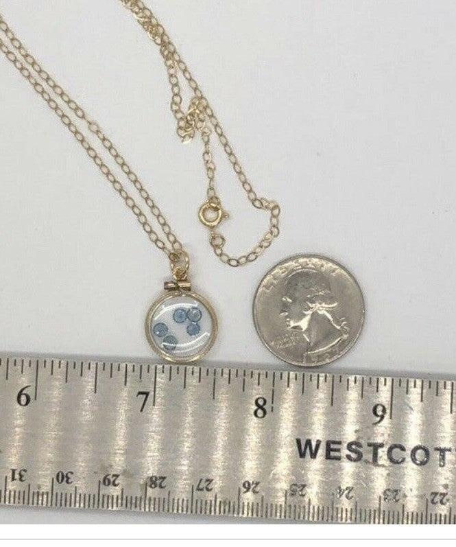 Vintage 12k gold filled shaker locket with five round cut 3mm Topaz gemstones
