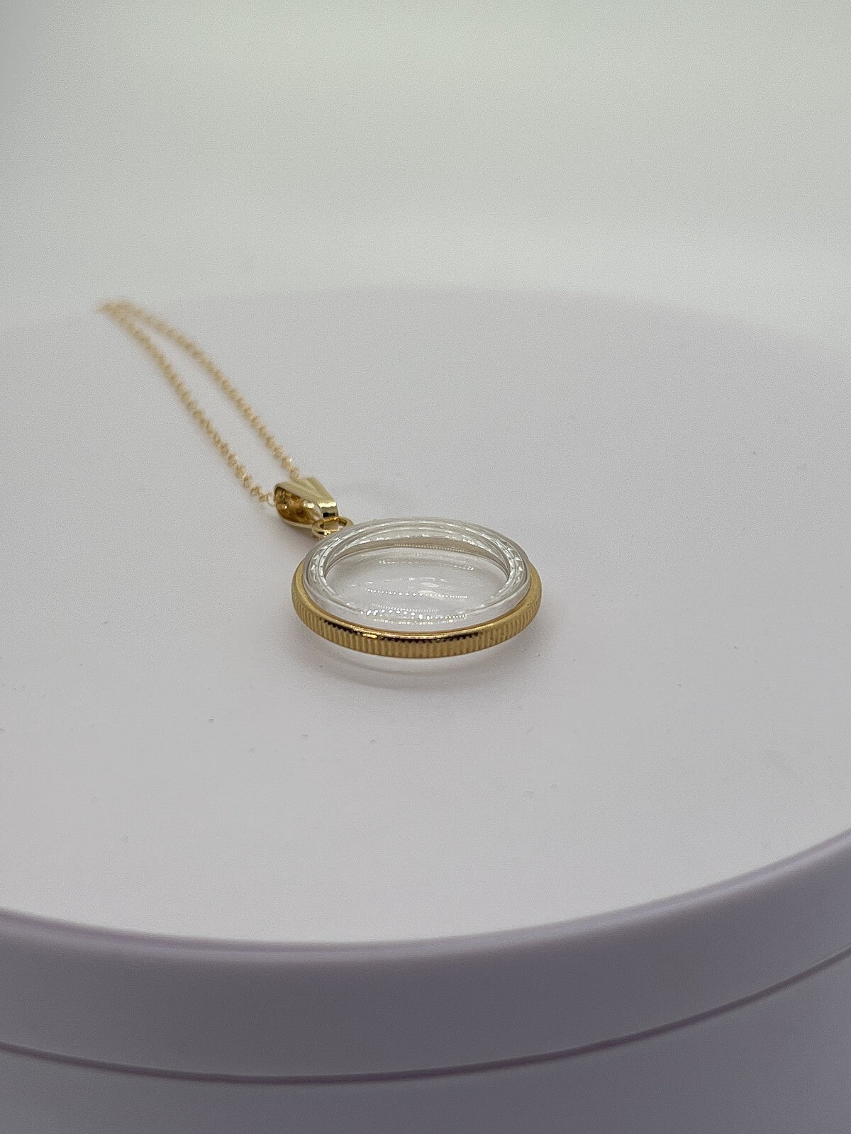 14k gold Empty Diamond edge 20mm Handmade shaker Locket w/ FREE SCREW DRIVER