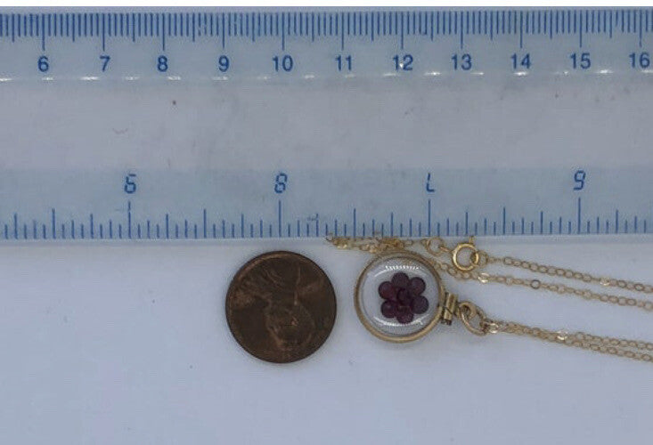 15 mm Vintage 12k gold filled shaker locket with 1.16 TCW 3 mm cut garnets, Jan