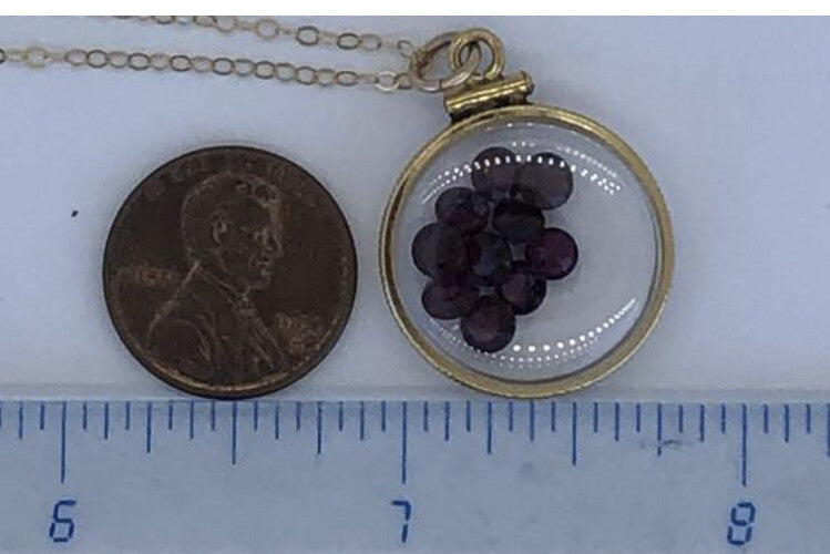 20 mm Vintage 12k gold filled shaker locket 4.16 TCW Garnets, January Birth