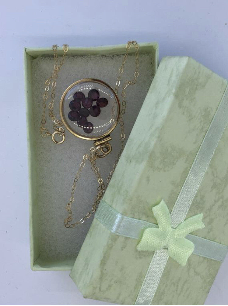 20 mm Vintage 12k gold filled shaker locket 4.16 TCW Garnets, January Birth