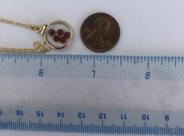 12.5 mm Handmade 14k gold filled shaker locket with 0.91 TCW of genuine garnets