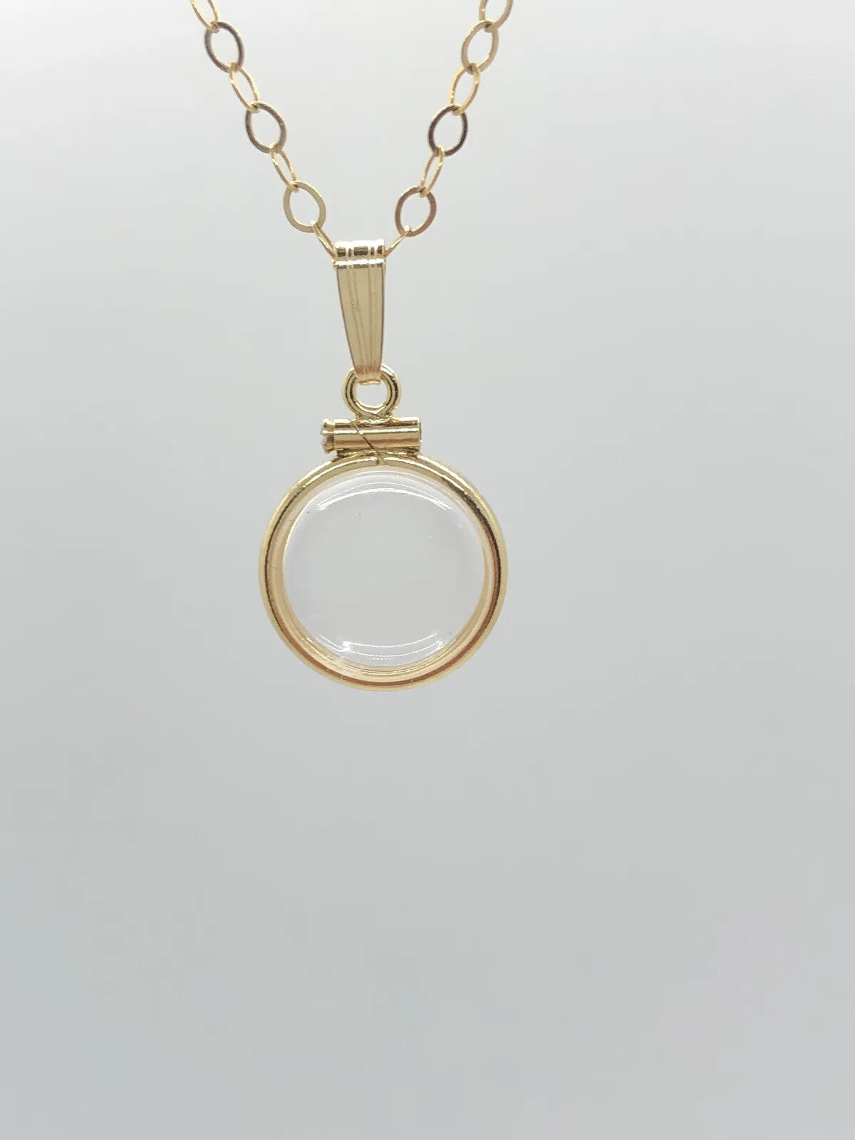 Solid 14k gold Empty 12.5 mm Handmade shaker Locket w/ FREE small SCREW DRIVER