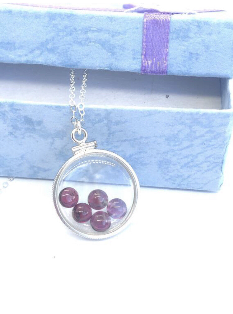 20mm Sterling Silver Shaker locket with 3.98 TCW genuine Garnets, January Birth