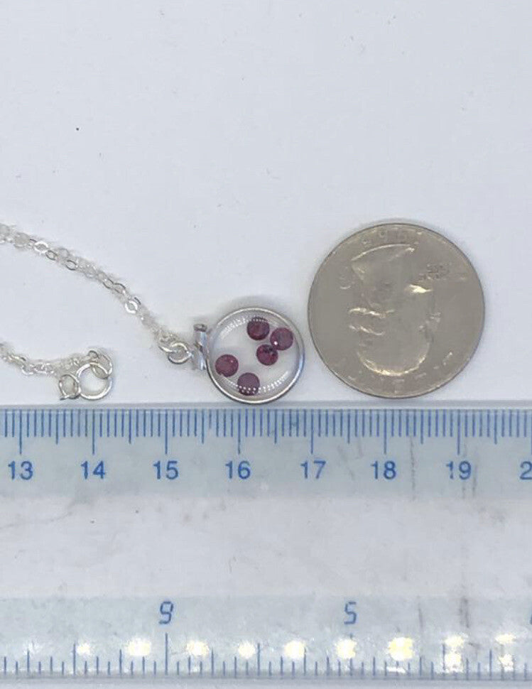 12.5 mm Handmade sterling silver shaker locket with 0.85 TCW of genuine garnets