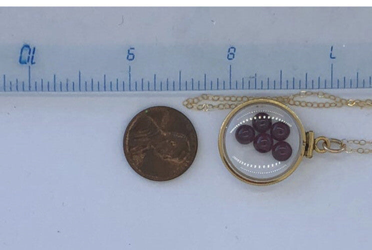 20 mm Vintage 12k gold filled shaker locket with 4 TCW Garnets, January Birth