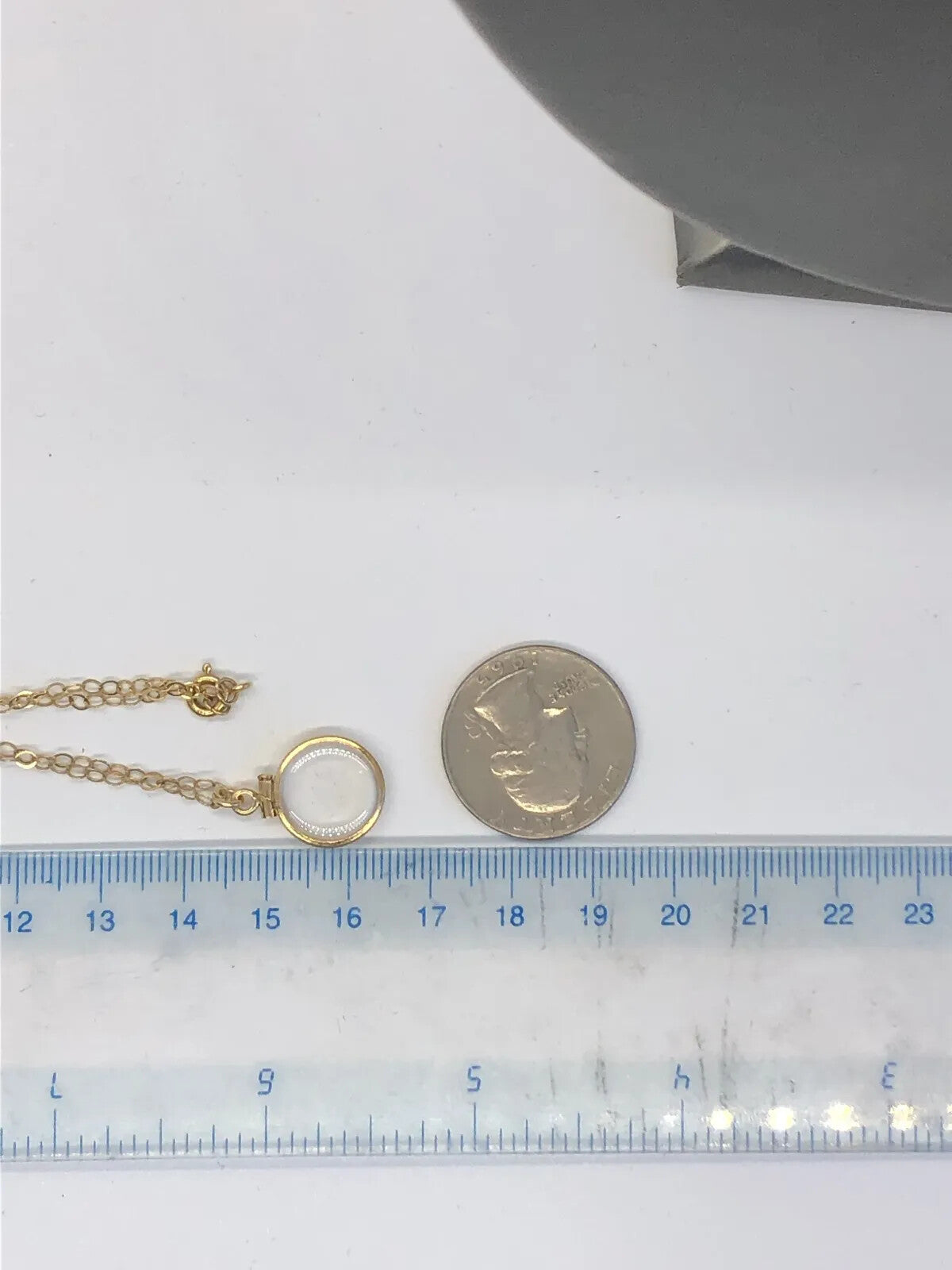 Solid 14k gold Empty 12.5 mm Handmade shaker Locket w/ FREE small SCREW DRIVER